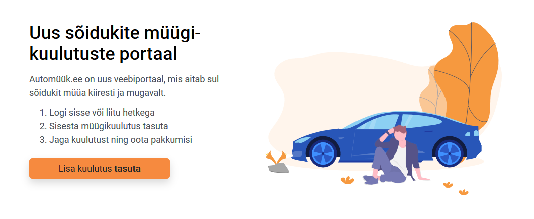 Automüük.ee | Kasutatud autode müük | Müü oma sõiduk mugavalt ja kiiresti